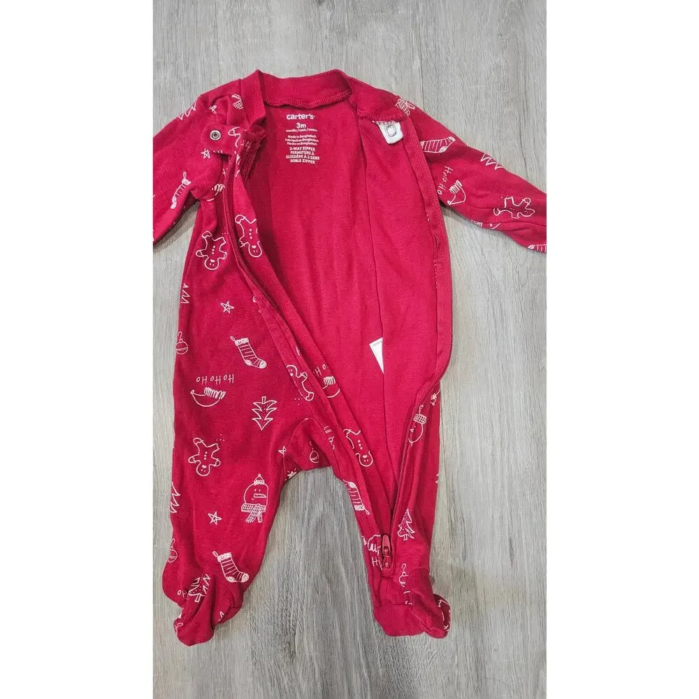 Carter's 3 Month Old Baby Clothes Pack of Three Onesies Christmas Bundle